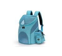 AttreX Cat Backpack Portable Mesh Dog Bag Breathable Dog Backpack Foldable Large Capacity Cat Carrying Bag Portable Outdoor Travel Pet Carrier (Color : Blue, Size : Large)