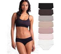 Attributes Womens Seamless Briefs, Ropa Sin Costuras Para Mujeres, 7 Pack, Breathable Panties, Moisture Wicking Underwear, Black, M