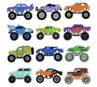 Attuslla 12 PCS Iron on Patches Terrain Vehicle Sew on Applique Patch Decoration, Embroidered Applique Patches for Jeans Jackets Clothes Backpack Cap DIY Crafts Sew Making