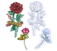 Attuslla 2 PCS Flower Silicone Molds, 3D Rose Flower Resin Molds Silicone, Floral Handmade Craft Molds for Cake Decoration, Chocolate, Soap Wax Making Crafting Projects
