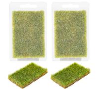 Attuslla 2 PCS Static Grass Bushy Tufts, Model Grass Tufts for DIY Architecture Building Model Train Landscape Railroad Scenery, Autumn Green