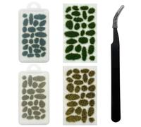 Attuslla 51 PCS Static Grass Tuft Model Grass Tufts Terrain Model Kit Resin Static Scenery Model, Tweezers for Train Landscape Railway Artificial Grass Modeling (Style A)