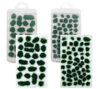 Attuslla 78 Pcs Static Grass 2 Size Model Grass Tuft Railway Artificial Dark Green Miniature Terrain Kit for DIY Model Railway Fairy Garden Diorama Scenery