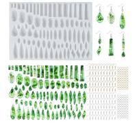Attuslla Earring Resin Moulds Kit, Earring DIY Casting Mould Set with Ear Hook, Jump Rings or Earrings Pendants Keychains