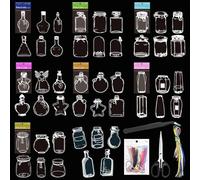 Attuslla Mixed Size DIY Plant Bookmark, 230 Sheet Transparent Dried Flower Bookmarks Bottle Shaped Clear Pressed Flower Bookmark, Dried Flower Bookmark Kit with Tassels and Tweezers