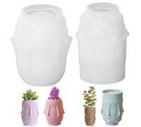 Attuslla Vase Jewelry Silicone Casting Moulds 2 PCS Flower Vase Resin Molds Silicone Vase Silicone Molds for Making Flower Container, Makeup Brushes Holder, Home Decoration