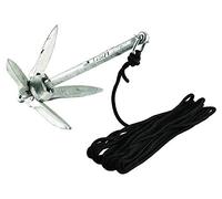 Attwood 11959-1 Universal 3 lb Marine Grapnel Folding Anchor with 20-foot MFP Rope and Mesh Storage Bag