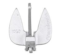 Attwood 9934-1 Cast Iron Navy Anchor, 15-Pounds, Aluminum-Plated Silver Finish