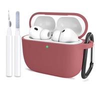 ATUAT Compatible with AirPods Pro 3 Case, Protective Soft Silicone Cover with Keychain Cleaning Kit for Women Men for Apple AirPods Pro 3rd Generation(2025), Front LED Visible, Brown