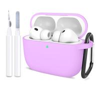 ATUAT Compatible with AirPods Pro 3 Case, Protective Soft Silicone Cover with Keychain Cleaning Kit for Women Men for Apple AirPods Pro 3rd Generation(2025), Front LED Visible, Light Purple