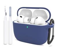 ATUAT Compatible with AirPods Pro 3 Case, Protective Soft Silicone Cover with Keychain Cleaning Kit for Women Men for Apple AirPods Pro 3rd Generation(2025), Front LED Visible, Royal Blue