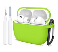 ATUAT Compatible with AirPods Pro 3 Case, Protective Soft Silicone Cover with Keychain Cleaning Kit for Women Men for Apple AirPods Pro 3rd Generation(2025), Front LED Visible, Light Green