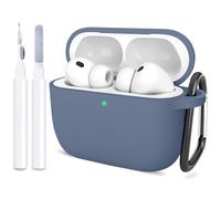 ATUAT Compatible with AirPods Pro 3 Case, Protective Soft Silicone Cover with Keychain Cleaning Kit for Women Men for Apple AirPods Pro 3rd Generation(2025), Front LED Visible, Lavender Grey