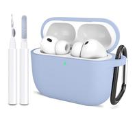 ATUAT Compatible with AirPods Pro 3 Case, Protective Soft Silicone Cover with Keychain Cleaning Kit for Women Men for Apple AirPods Pro 3rd Generation(2025), Front LED Visible, Light Blue