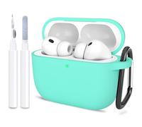 ATUAT Compatible with AirPods Pro 3 Case, Protective Soft Silicone Cover with Keychain Cleaning Kit for Women Men for Apple AirPods Pro 3rd Generation(2025), Front LED Visible, Mint Green