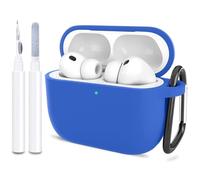 ATUAT Compatible with AirPods Pro 3 Case, Protective Soft Silicone Cover with Keychain Cleaning Kit for Women Men for Apple AirPods Pro 3rd Generation(2025), Front LED Visible, Blue