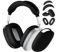 ATUAT for AirPods Max Headphones Case, Protective Silicone Case Cover Skin Accessories Anti-Scratch for Women Men for Apple AirPods Max 2024/2020 (USB-C/Lightning), Black