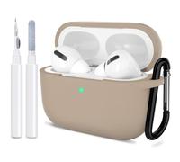 ATUAT for AirPods Pro 2nd Generation Case Cover, Protective Silicone Skin Accessories with Keychain for Women Men for Apple AirPods Pro Gen 2(2022), Front LED Visible-Tan Brown