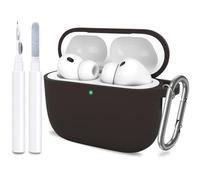 ATUAT for AirPods Pro 3 Case Cover with Cleaner, Protective Soft Silicone Skin with Keychain for Women Men for Apple AirPods Pro 3rd Generation Case(2025), Front LED Visible, Coffee