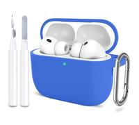 ATUAT for AirPods Pro 3 Case Cover with Cleaner, Protective Soft Silicone Skin with Keychain for Women Men for Apple AirPods Pro 3rd Generation Case(2025), Front LED Visible, Blue