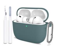 ATUAT for AirPods Pro 3 Case Cover with Cleaner, Protective Soft Silicone Skin with Keychain for Women Men for Apple AirPods Pro 3rd Generation Case(2025), Front LED Visible, Grey Blue