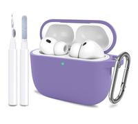 ATUAT for AirPods Pro 3 Case Cover with Cleaner, Protective Soft Silicone Skin with Keychain for Women Men for Apple AirPods Pro 3rd Generation Case(2025), Front LED Visible, Lavender