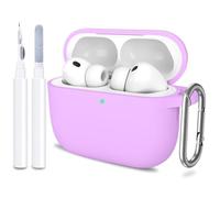 ATUAT for AirPods Pro 3 Case Cover with Cleaner, Protective Soft Silicone Skin with Keychain for Women Men for Apple AirPods Pro 3rd Generation Case(2025), Front LED Visible, Light Purple