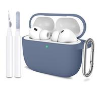 ATUAT for AirPods Pro 3 Case Cover with Cleaner, Protective Soft Silicone Skin with Keychain for Women Men for Apple AirPods Pro 3rd Generation Case(2025), Front LED Visible, Lavender Grey