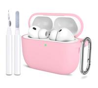 ATUAT for AirPods Pro 3 Case Cover with Cleaner, Protective Soft Silicone Skin with Keychain for Women Men for Apple AirPods Pro 3rd Generation Case(2025), Front LED Visible, Light Pink