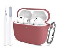 ATUAT for AirPods Pro 3 Case Cover with Cleaner, Protective Soft Silicone Skin with Keychain for Women Men for Apple AirPods Pro 3rd Generation Case(2025), Front LED Visible, Brown