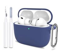ATUAT for AirPods Pro 3 Case Cover with Cleaner, Protective Soft Silicone Skin with Keychain for Women Men for Apple AirPods Pro 3rd Generation Case(2025), Front LED Visible, Royal Blue