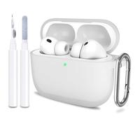 ATUAT for AirPods Pro 3 Case Cover with Cleaner, Protective Soft Silicone Skin with Keychain for Women Men for Apple AirPods Pro 3rd Generation Case(2025), Front LED Visible, Clear