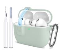 ATUAT for AirPods Pro 3 Case with Magnetic Lid Lock, Protective Soft Silicone Cover with Keychain Cleaner Kit for Women Men for Apple AirPods Pro 3rd Generation(2025), Front LED Visible, Fog
