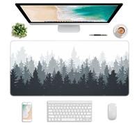 Atufsuat Extended Gaming Mouse Pad, XXL Large Desk Pad 30 x 14 Inch, Big Computer Keyboard Mousepad, Waterproof Mouse Mat with Stitched Edges and Non-Slip Base for Women Office Gaming, Ink Forest