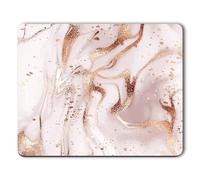 Atufsuat Mouse Pad, Marble Style Anti-Slip Rubber Mouse Pads, Cute Customized Gaming Mousepad for Laptop Computer Women Girls, Square Office Mouse Mat Desk Decor, 10.2" x 8.7", Pink Gold