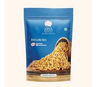 Atul Bakery Namkeens Savory Snacks (400 Gram) - Easy to Carry Anywhere - Crispy, Crunchy & Spicy - Made With Authentic Taste - Enjoy At Tea Time (Pack of 1, Atul Bakery Ratlami Sev)