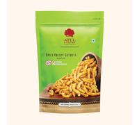 Atul Bakery Namkeens Savory Snacks (400 Gram) - Easy to Carry Anywhere - Crispy, Crunchy & Spicy - Made With Authentic Taste - Enjoy At Tea Time (Pack of 1, Atul Bakery Surti Spicy Gathiya)