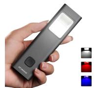 ATuMan Handheld Flashlight, Magnetic Hands Free with Clamp Strap Lanyard, White, Red, Blue Light for Camping Hiking, Night Cycling, Vehicle Repair, SOS, Strobe and Alarm Modes, 270LM, Gift for Men