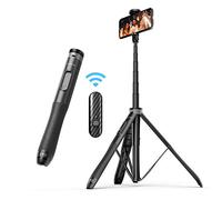 ATUMTEK 1.3m Selfie Stick Tripod, All in One Extendable Phone Tripod Stand with Bluetooth Remote 360° Rotation for iPhone and Android Phone Selfies, Video Recording, Vlogging, Live Streaming Black