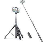 ATUMTEK 1.5m Selfie Stick Tripod, All in One Extendable Phone Tripod Stand with Bluetooth Remote 360° Rotation for iPhone and Android Phone Selfies, Video Recording, Vlogging, Live Streaming, Black