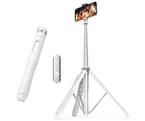ATUMTEK 51" Selfie Stick Tripod, All in One Extendable Phone Tripod Stand with Bluetooth Remote 360° Rotation for iPhone 12 11 Pro Max XS X XR 8 Plus, Samsung S10 S9 S8 Android Smartphones - White