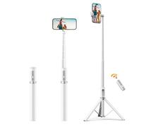 ATUMTEK Selfie Stick 157cm, Extendable Aluminum Tripod with Rechargeable Bluetooth Remote Control, Compatible with iPhone, Samsung, and Android Phones, Perfect for Travel, Vlog, Video and Photo
