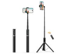 ATUMTEK Selfie Stick 157cm, Extendable Aluminum Tripod with Rechargeable Bluetooth Remote Control, Compatible with iPhone, Samsung, and Android Phones, Perfect for Travel, Vlog, Video and Photo