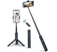ATUMTEK Selfie Stick Tripod, Extendable 3 in 1 Aluminum Bluetooth Selfie Stick with Wireless Remote and Tripod Stand for iPhone 16/15/14/13/12/11 Pro Max/XS Max/XS/XR/X/8/7, Samsung Smartphones Blue