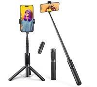 ATUMTEK Selfie Stick Tripod, 3-in-1 Extendable Aluminum Phone Tripod with Detachable Bluetooth Remote, Compatible with iPhone 17/16/15/14/13/12/11/11 Pro/XS Max/XR and Samsung Smartphones, Black