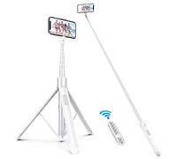 ATUMTEK Selfie Stick Tripod with Bluetooth - White 1.5m