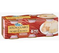 Atún Claro en Escabeche Blanco, 6 Latas de 80g, 480g Total pack de 2