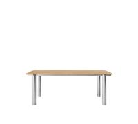 Atura Dining Table 200x90 cm Stainless Steel/Natural Oak