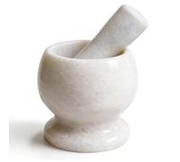 Aturalux White Marble Mortar and Pestle Set for Spices, Herbs, & Garlic - Heavy Duty Stone Grinder for Kitchen - Durable & Easy to Clean Mortar and Pestle Bowl
