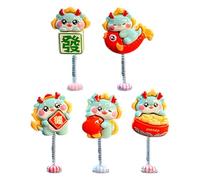 ature dragon figurines, dragon sculpture - Dashboard- 5 pieces | 2024 Cute Chinese Dragon Car Nament, Swing Doll Car Accessories, Dancing Head Shaking Dashboard Decoration, Car Styling